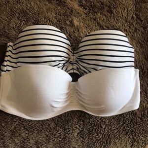 Two Victoria secret bandeau bikini tops!